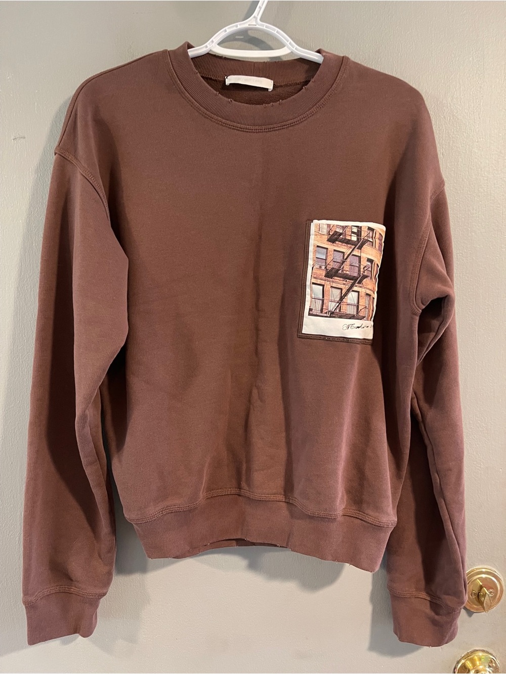 Helmut Lang Brooklyn Postcard Sweatshirt Brown Size XS